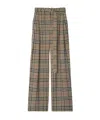 Burberry Check Belted Wide-leg Trousers In Brown