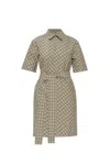Burberry Mini Check Sand Polo Dress In Beige