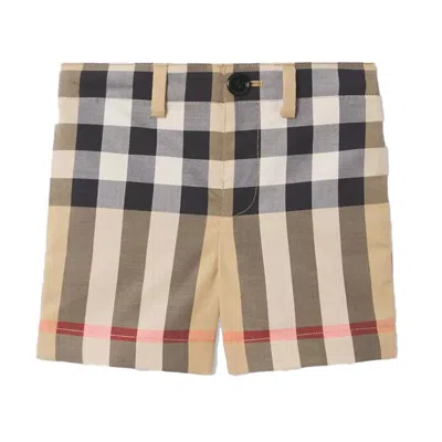 Burberry Babies' Bermuda A Quadri In Beige