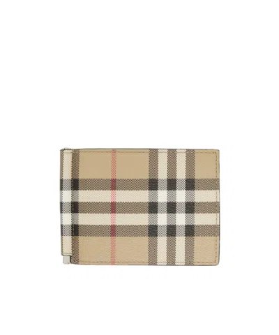 BURBERRY CHECKED BI-FOLD CLIP WALLET