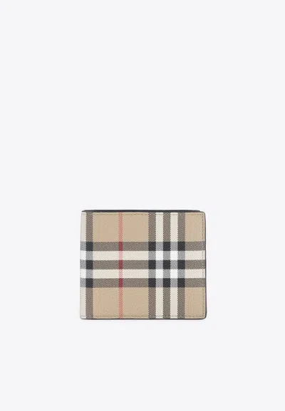 Burberry Vintage Check Bi-fold Wallet In Beige