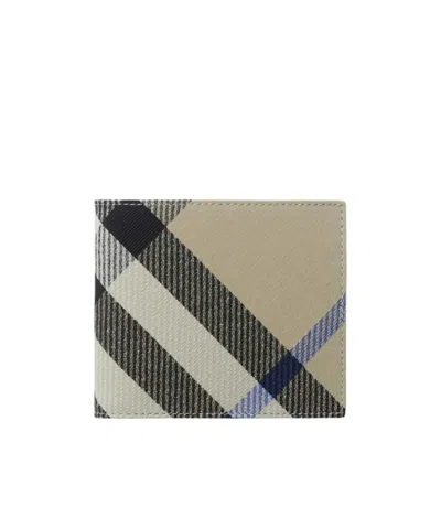 Burberry Checked Bi-fold Wallet In Nude
