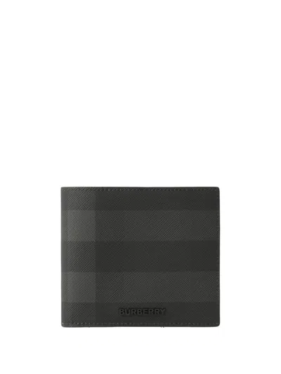 Burberry Checked Bi-fold Wallet In Schwarz
