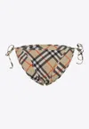 Burberry Check-pattern Bikini Briefs In Beige