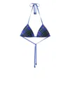 Burberry Check Bikini Top In 蓝色