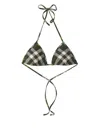 Burberry Women Check Bikini Top In Green