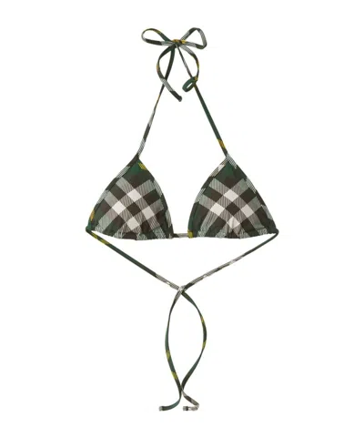 BURBERRY BURBERRY CHECKED HALTERNECK BIKINI TOP