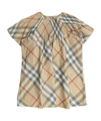 Burberry Checked Blouse In Nude
