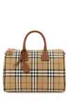 Burberry Medium Bowling Check Top Handle Bag In Neutrals