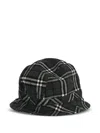 Burberry Checked Bucket Hat In Black