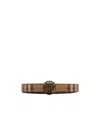 Burberry Thin Check Granulation Belt In Beige