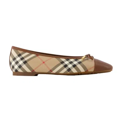 Burberry Checked Canvas Ballet Flat In Multi
