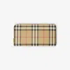 Burberry Checked Canvas Wallet In Beige