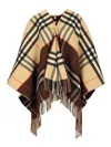 Burberry Checked Cape In Beige