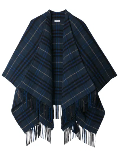 Burberry Kariertes Cape In Blau