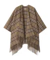 Burberry Checked Cape In Brown