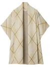 Burberry Check Wool Mohair Blend Cape In Neutrals