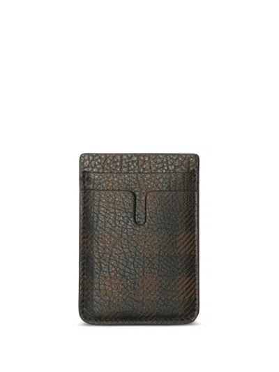Burberry Checked Card Holder In Black