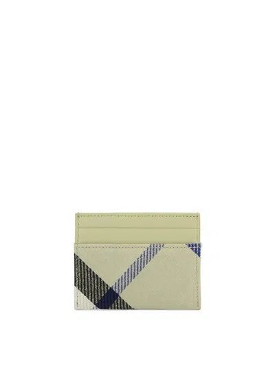 Burberry Checked Cardholder In Beige