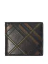 Burberry Check Colorblock Leather Bifold Wallet In Brown
