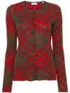 Burberry Sheer Ribbed Crewneck Knitwear Long Sleeves In Rot