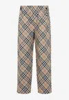 Burberry Checked Cargo Pants In Beige