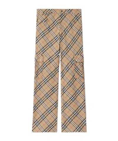 BURBERRY BURBERRY CHECKERED STRAIGHT-LEG CARGO PANTS