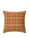 Burberry Checked Cashmere Cushion (52cm X 52cm) In Orange