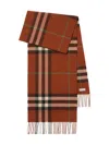 Burberry Checked Cashmere Scarf In Orange