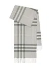 Burberry Checked Cashmere Scarf In Gray