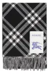 Burberry Checked Cashmere Scarf In Black