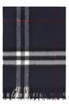 Burberry Oversized Check Cashmere Scarf In Blue
