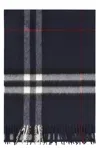 Burberry Oversized Check Cashmere Scarf In Blue
