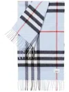 Burberry Checked Cashmere Scarf In Blue
