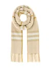 Burberry Embroidered Cashmere Scarf In Neutral