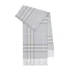 Burberry Womens Mist Check-print Cashmere Scarf In Gray