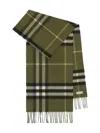 Burberry Checked Cashmere Scarf In Green