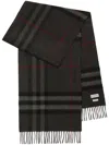 Burberry Cashmere Check Scarf In Grey