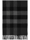 Burberry Checked Cashmere Scarf In Grey