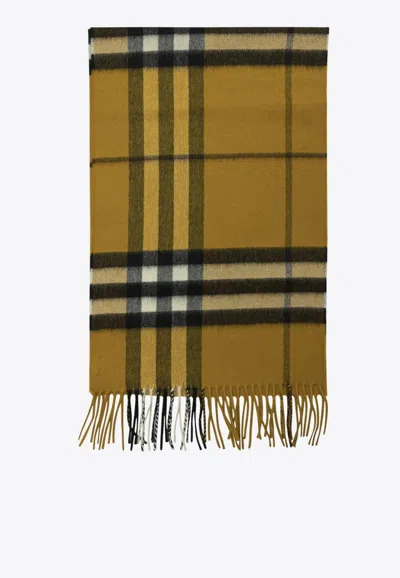 Burberry Checked Cashmere Scarf In Multi