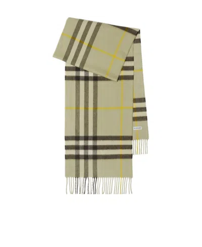 Burberry Checked Cashmere Scarf In Nude