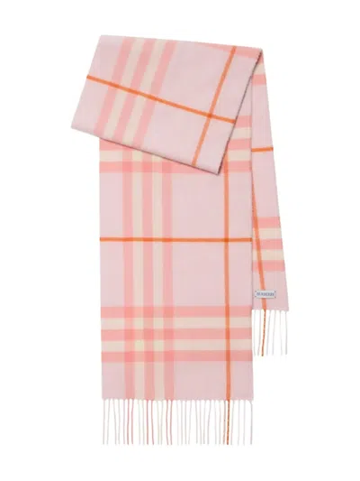 Burberry Giant Check Cashmere Scarf In Pink