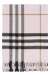 Burberry Checked Cashmere Scarf In Pink