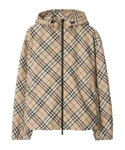 BURBERRY BURBERRY CHECKED HOODED ZIP-UP JACKET