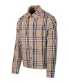 Burberry Tailored Cotton Jacket With Classic Plaid Pattern In Nude