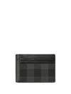 Burberry Checked Clip-card Case In Grey