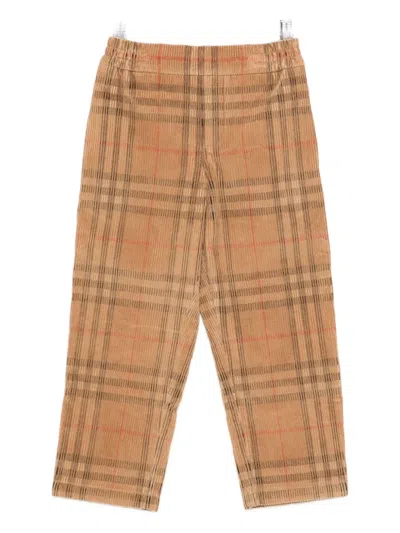 BURBERRY CHECKED CORDUROY TROUSERS