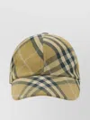 Burberry Checked Cotton Baseball Hat With Curved Brim In Brown