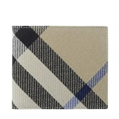 Burberry Checked Cotton Blend Bifold Wallet In Multi