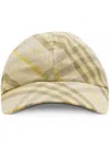 Burberry Check-pattern Eyelet-detailing Cap In Neutrals